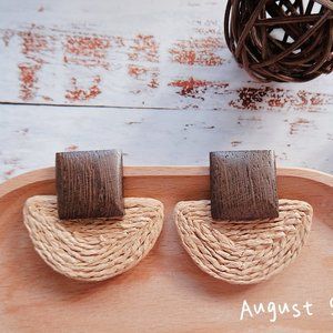 Woven Half Circle Statement Earring